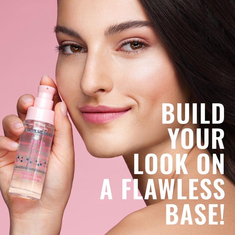 Dermacol - Satin Makeup Base, Matte Face Primer for Wrinkles and Pores, Transparent Makeup Primer for Oily Skin & Dry and Combination Skin, Easy to Blend Pore Filling Primer, No Preservatives, 30 mL - Image 2