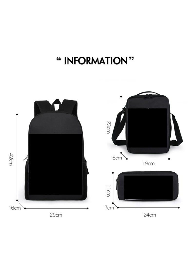 JURASSIC WORLD New Jurassic Park Dinosaur Three piece Set with Large Capacity Backpack, Student School Bag, Lunch Bag, Pen Bag  - Image 2