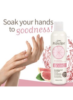 Gena Mani Spa Liquid Hand Soak Softens Moisturizes Hands Nails And Cuticles For Great Manicure Pre Treatment Made In The Usa Grapefruit Scent 8 Oz  - Image 2