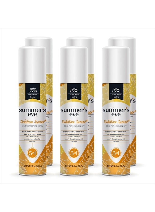 Summer's Eve Tahitian Sunset Daily Feminine Spray, 2 oz, 6 Pack - Image 1