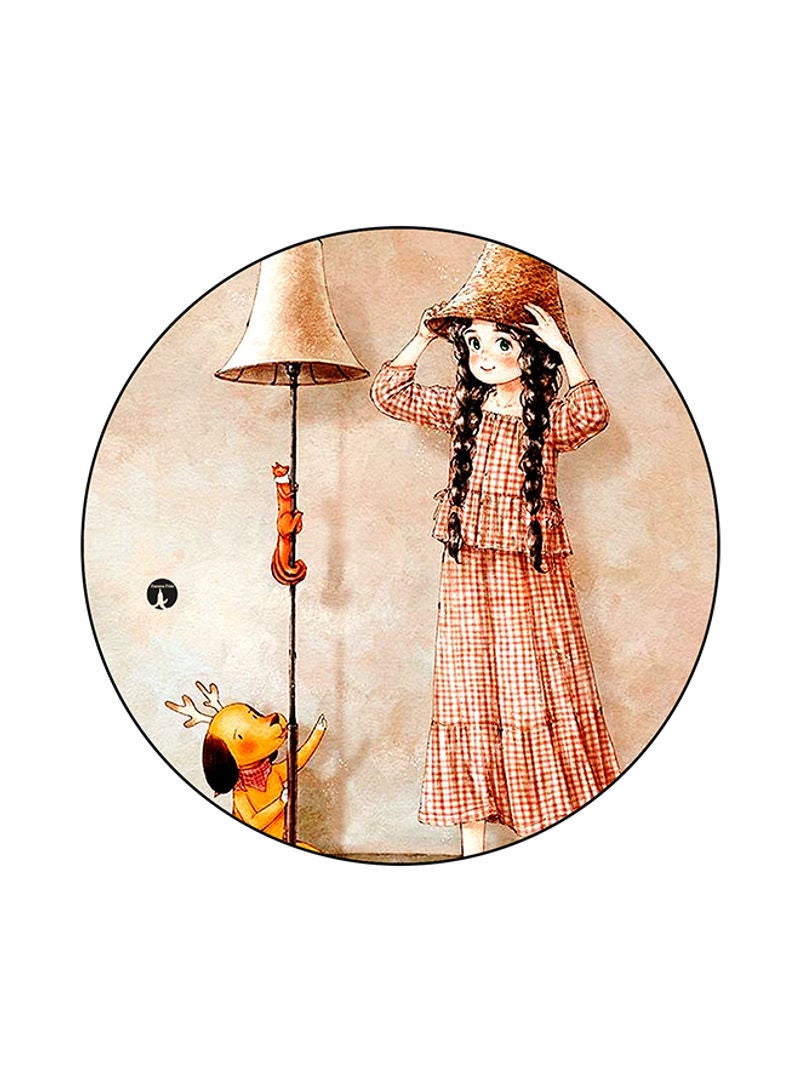 RKN A Girl Printed Mouse Pad Brown