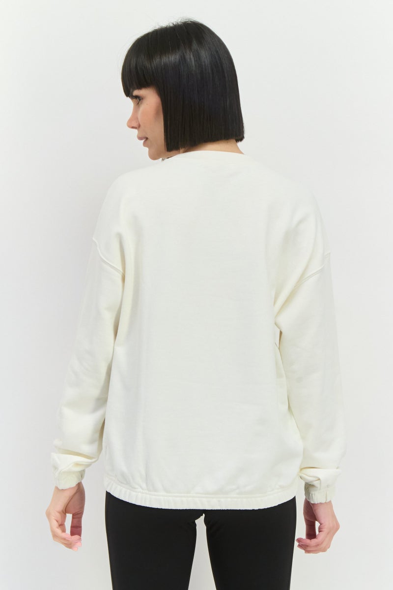 PUMA Women Oversized Fit Embroidered Logo Long Sleeves Training Sweatshirt, White - Image 4