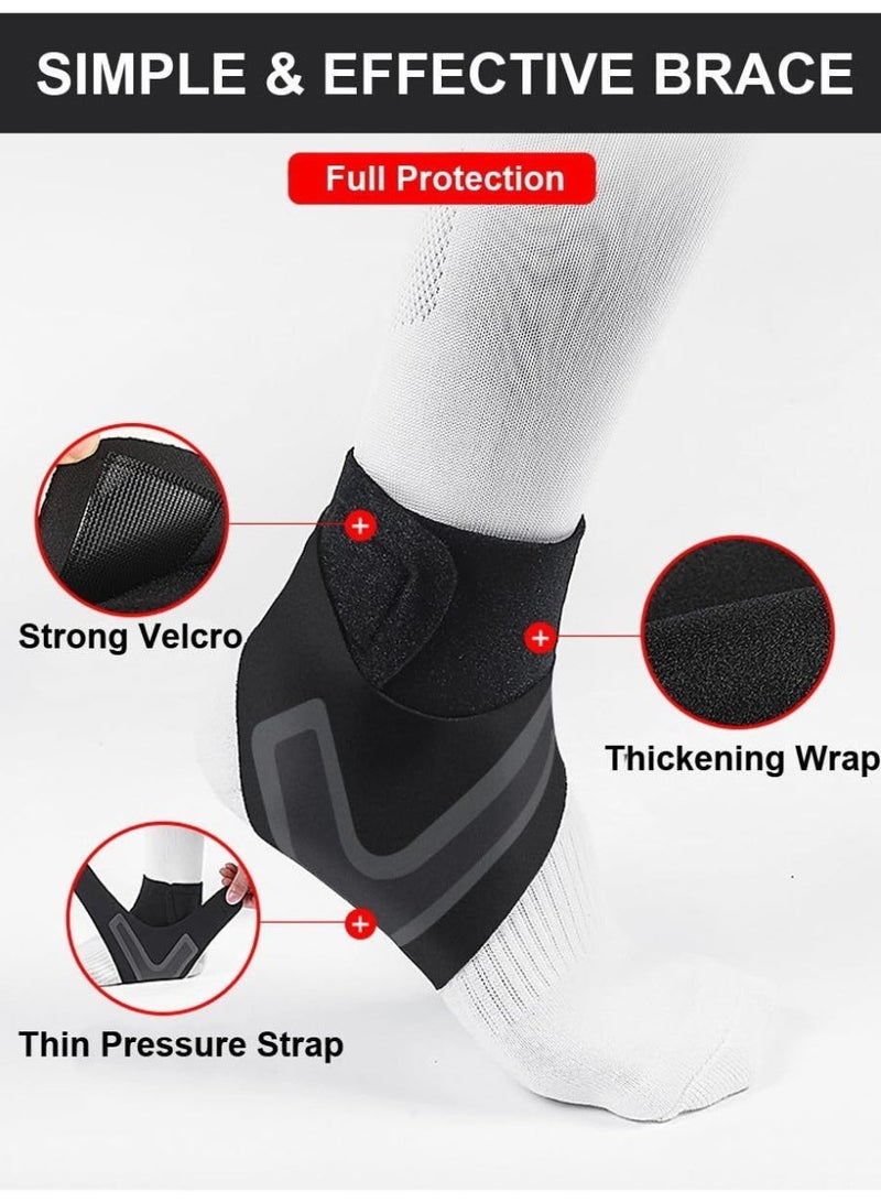 زوج واحد من دعامات الكاحل للنساء والرجال - رباط كاحل قابل للتعديل ومريح وجيد التهوية، يدعم الكاحل أثناء الجري وكرة السلة، ويخفف آلام وتر أخيل والالتواءات الطفيفة وآلام المفاصل، ويساعد على التعافي من الإصابات، مقاس واحد يناسب الجميع مقاس XL (المقاس الأوروبي 42-46، محيط الكاحل 25-28 سم) - Image 2