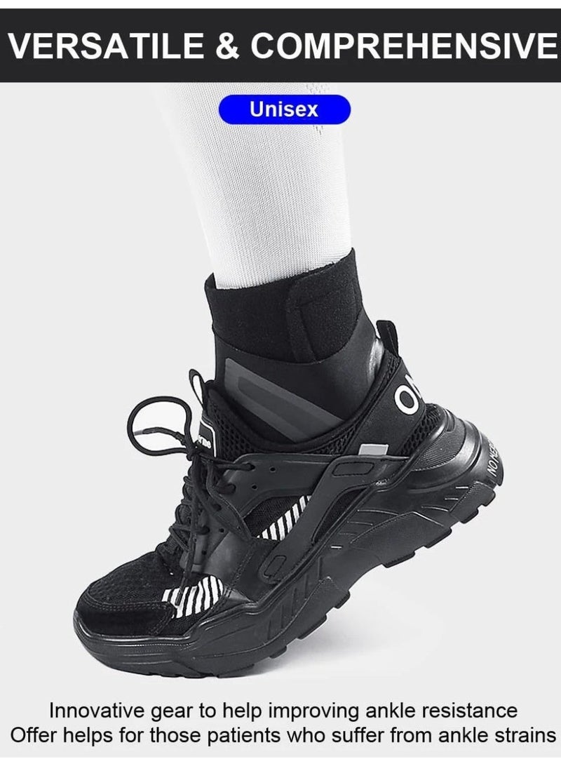 زوج واحد من دعامات الكاحل للنساء والرجال - رباط كاحل قابل للتعديل ومريح وجيد التهوية، يدعم الكاحل أثناء الجري وكرة السلة، ويخفف آلام وتر أخيل والالتواءات الطفيفة وآلام المفاصل، ويساعد على التعافي من الإصابات، مقاس واحد يناسب الجميع مقاس XL (المقاس الأوروبي 42-46، محيط الكاحل 25-28 سم) - Image 4