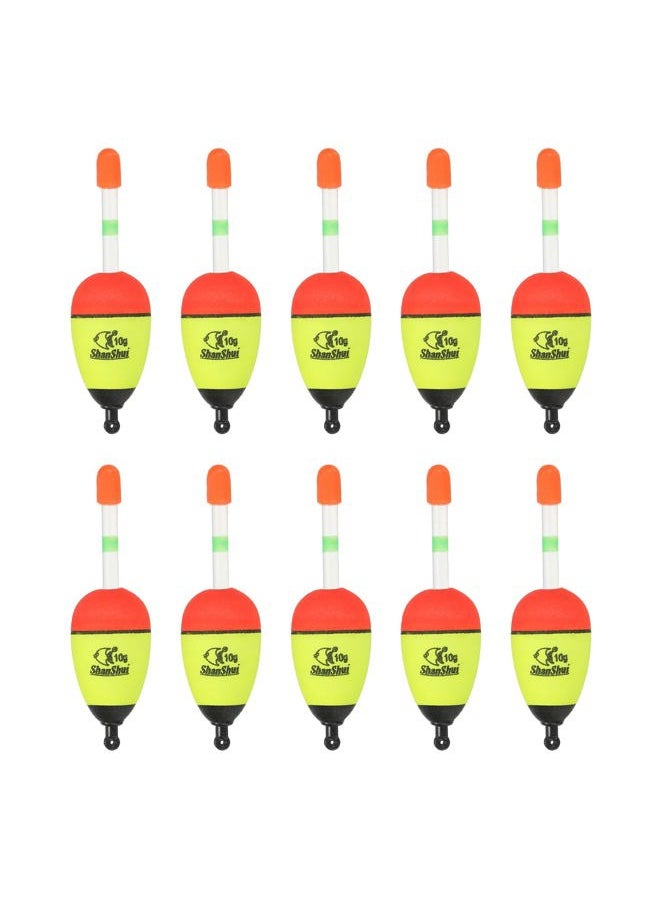 PATIKIL 0.4oz Fishing Bobbers, 10 Pack EVA Fishing Float for Saltwater Freshwater Fishing, Yellow  - Image 1