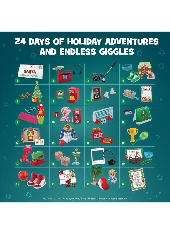 ذا إلف أون ذا شيلف - مجموعة Elf on the Shelf 24-Day Super Set الرسمية من The Elf on the Shelf أفكار لـ 24 يومًا من سحر الجان - أكثر من 80 دعامة، وبنطال MagiFreez Standing والتقويم - للأعمار من 3 سنوات وما فوق، لا يشمل Scout Elf - Image 1