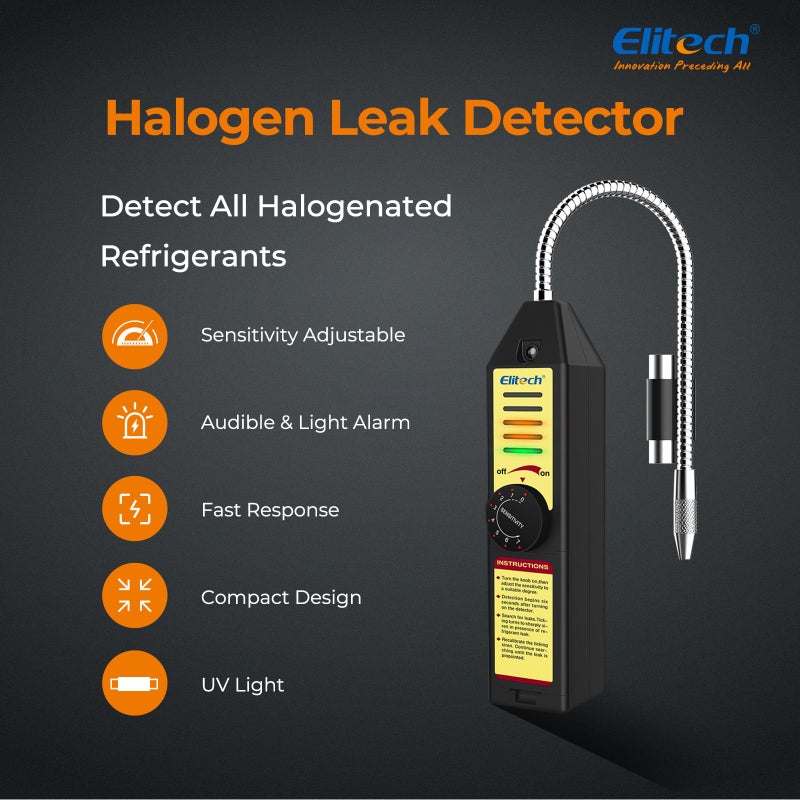 Elitech Freon Leak Detector Halogen Refrigerant Gas Leak Detector HVAC Tester AC Sniffer R22 R410A R134A 1234YF, WJL-6000S - Image 2