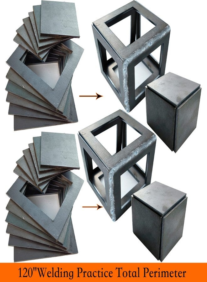 TAFEIDA Welding Practice Kit, 24 PCS Premium Welding Coupons, 11 Gauge 3&2 Inch Square Steel Welding Plate for Novice at Welding. A36 Steel Plate Welding Practice Kit. - Image 4