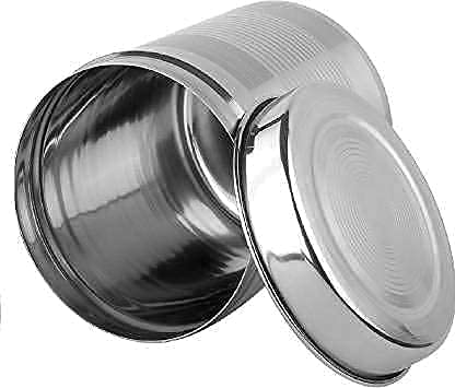 Shopsidex Shopsidex Stainless Steel Dabba Container box contanier food storage container cookies jar storage moong daal namkeen sugar atta 1 litter - Image 2