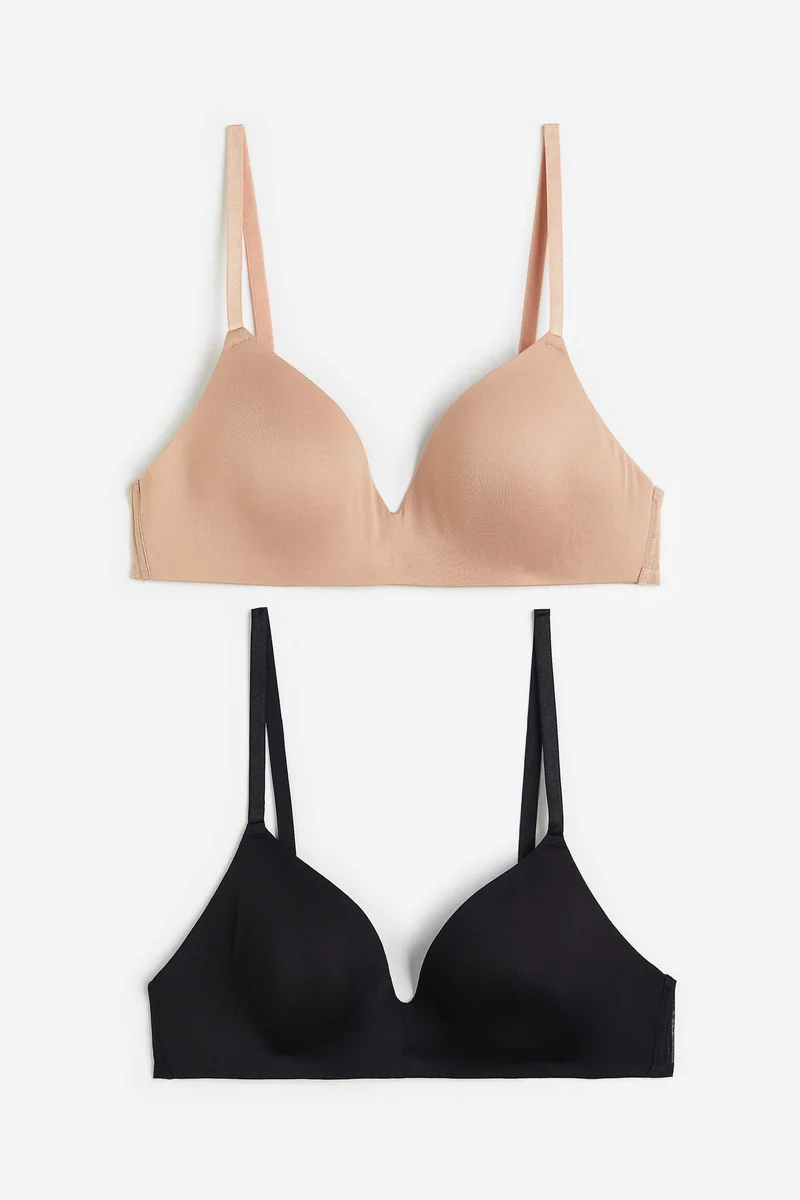 H&M 2-pack microfibre non-wired bras