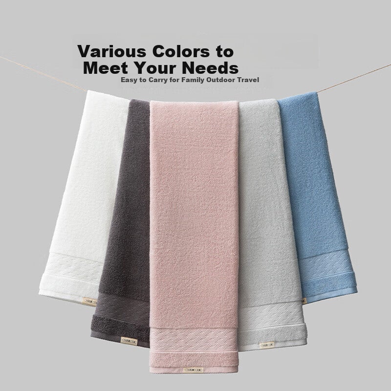 Sanli 7A Antibacterial Bath Towel, 100% Pure Cotton, Extra Large And Thick, Lint-Free, Absorbent, for Men And Women, Adult Wrap Towel, Light Gray - Image 3