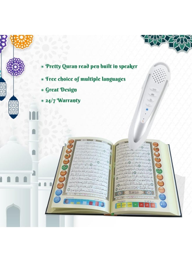 قلم قرآن 16 جيجا بايت - قارئ قرآن رقمي ناطق قابل للشحن مع 25+ مقرئ متعدد اللغات | مصحف قرآن كبير الحجم فاخر | علبة ألومنيوم فاخرة - هدية رمضان وعيد - Image 4