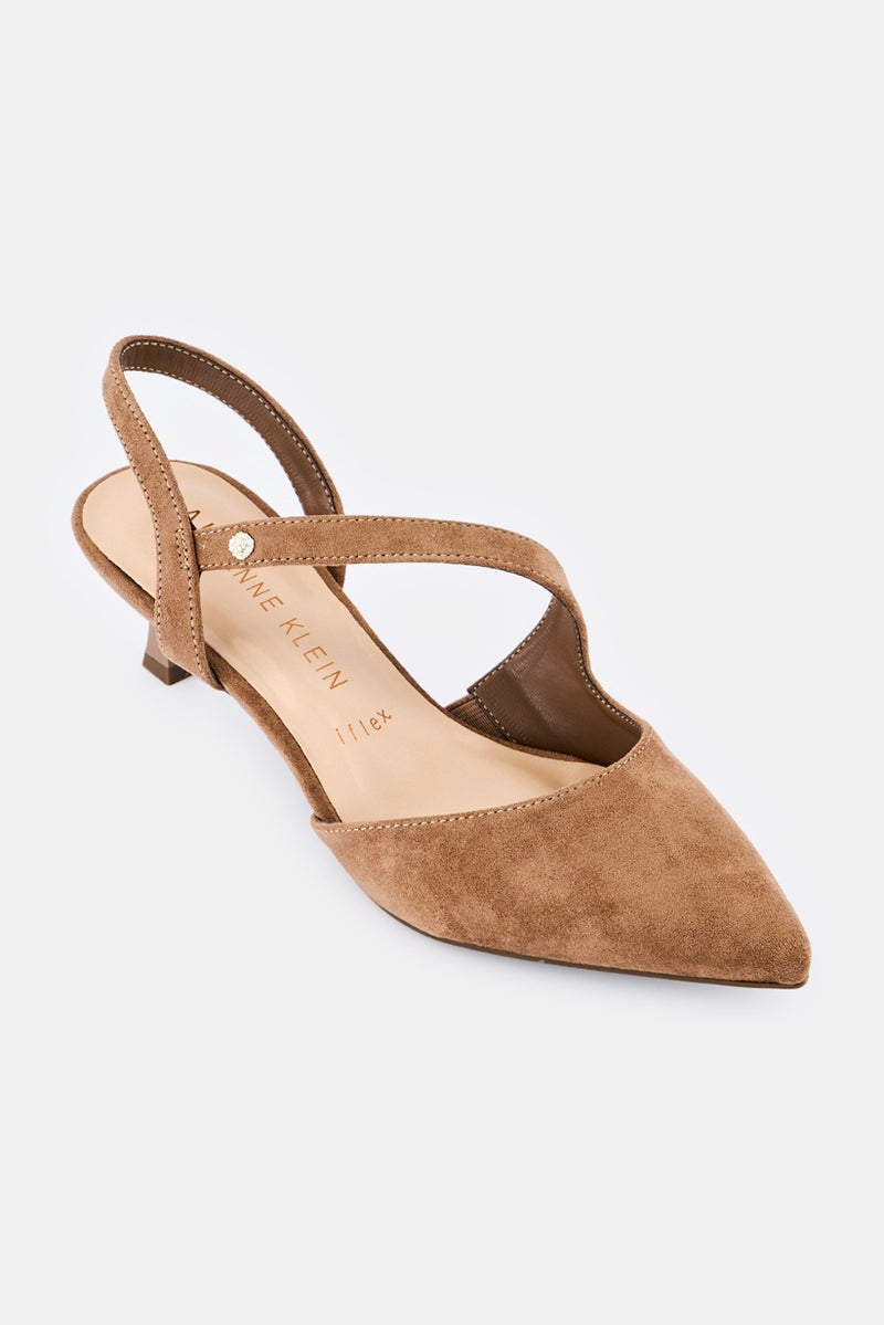 ANNE KLEIN Women Medium Akiman Slingback Pumps, Tan - Image 1