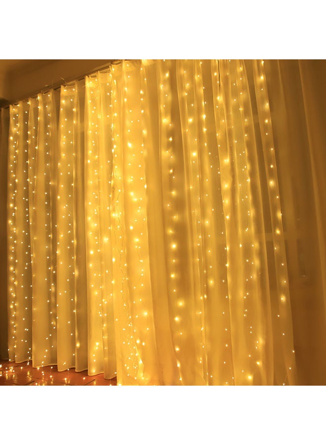 نيبمينينت سلسلة إضاءة للنوافذ والستائر على شكل نجوم متلألئة مكون من 300 مصباح LED أصفر - Image 2