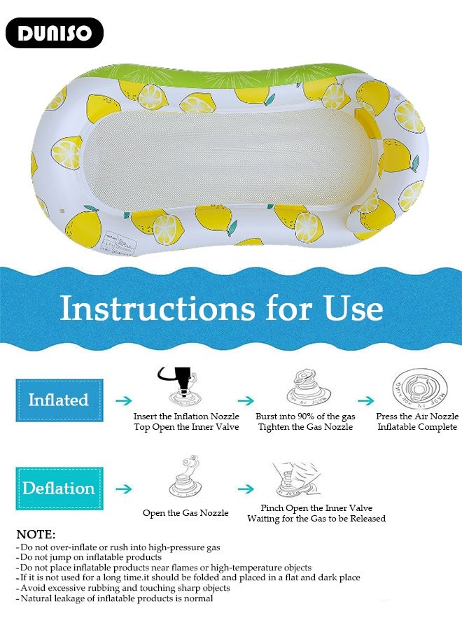 DUNISO حلقة سباحة عائمة قابلة للنفخ للبالغين، كراسي عائمة، طوف، كرسي عائم، طوف بركة، سرير قابل للنفخ، طوفات قابلة للنفخ لصيف البركة، التسمير، الشاطئ، البحيرة والحفلات - Image 5