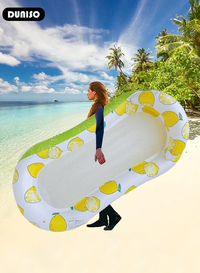 DUNISO حلقة سباحة عائمة قابلة للنفخ للبالغين، كراسي عائمة، طوف، كرسي عائم، طوف بركة، سرير قابل للنفخ، طوفات قابلة للنفخ لصيف البركة، التسمير، الشاطئ، البحيرة والحفلات - Image 4