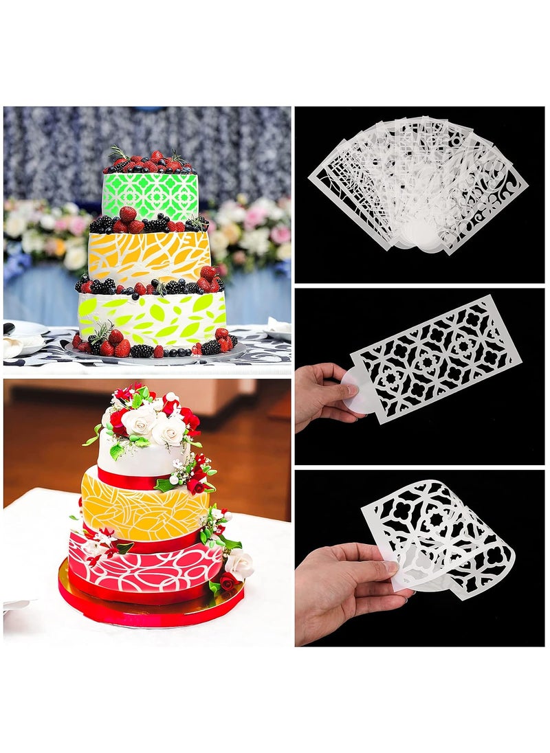 COBEE - Cobee Cake Decorating Stencils, 10 Pieces Floral Cake Printing Templates Wedding Cake Decoration Molds Cookie Fondant Dessert Molding Tool for Cupcake Wedding Cake Decoration Supplies - Image 1