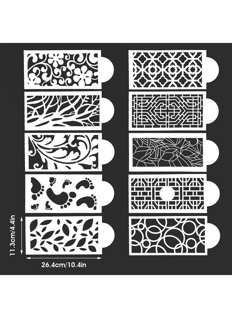 COBEE - Cobee Cake Decorating Stencils, 10 Pieces Floral Cake Printing Templates Wedding Cake Decoration Molds Cookie Fondant Dessert Molding Tool for Cupcake Wedding Cake Decoration Supplies - Image 1