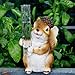 FORUP FORUP Resin Squirrel Rain Gauges, Resin Squirrel Garden Statue with a Plastic Rain Gauge, Hand Painted Squirrel  - Image 2