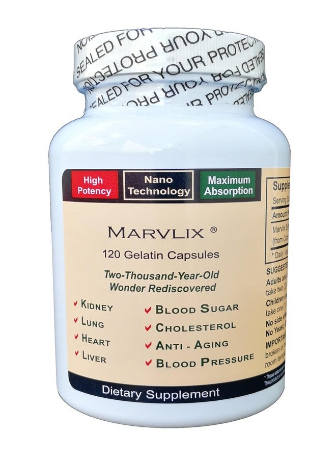 Marvlix مارفليكس - مع فطر كورديسيبس سينينسيس، يدعم صحة القلب والرئتين والكليتين والكبد - نقي وفعال وسهل الامتصاص - 120 كبسولة - Image 1