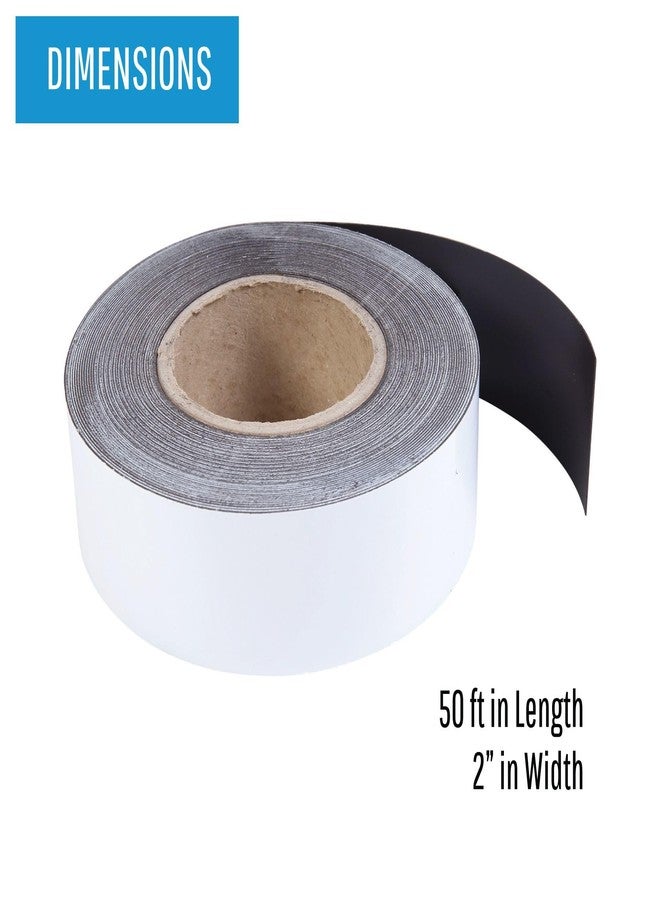 ماستر فيجون شريط لاصق مغناطيسي قابل للمسح الجاف من ماستر فيجن، 2 بوصة × 50 قدم، أبيض - Image 2