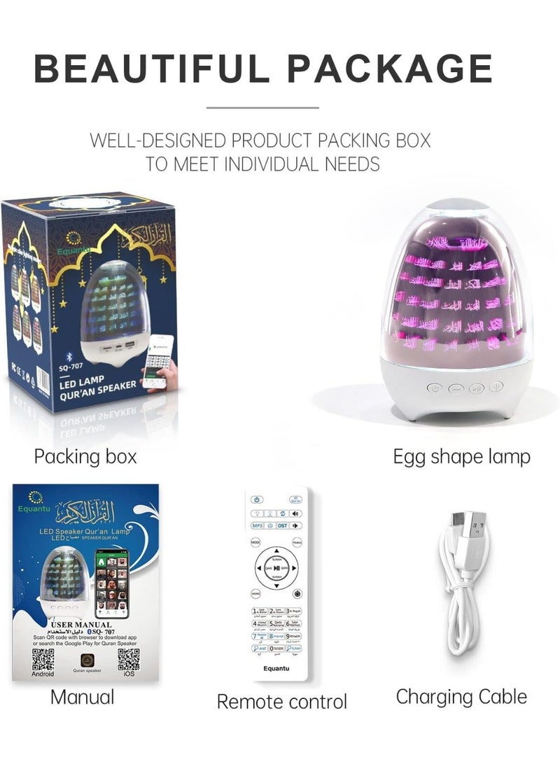ELTRAZONE SQ707 Quran Speaker Egg Lamp 3D Touch Night Light with Portable Bluetooth Speaker - Image 3