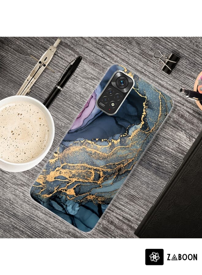 Zaboon Protective Case Cover For Xiaomi Redmi Note 11 Global / Note 11S Abstract Marble Pattern TPU - Image 1