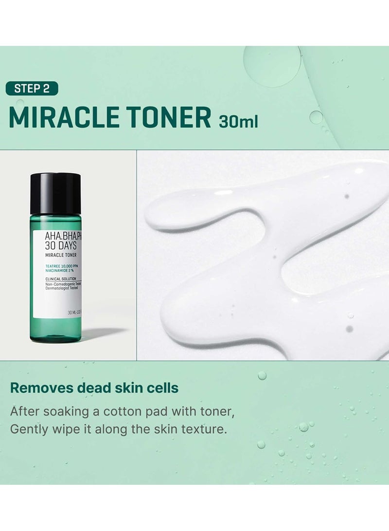 DubaiGallery AHA BHA PHA 30Days Miracle AC SOS Kit | Includes Toner 1.01Oz + Serum 0.33Oz + Cream 0.7Oz + Foam 1.01Oz | Mild Exfoliating Daily Skin Care Set For Skin Wastes, Sebum, Oiliness Care - Image 4