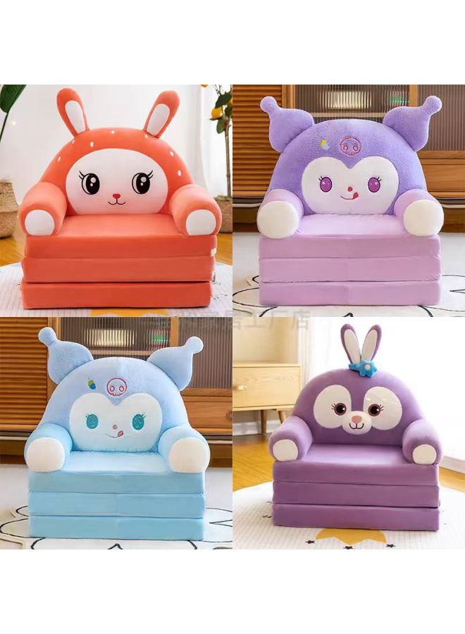 Cartoon Children's Folding Small Sofa Kindergarten Boys And Girls Reclining Chair Baby Reading Corner Seat Stool Cushion-Color:Orange Culomi - Image 2
