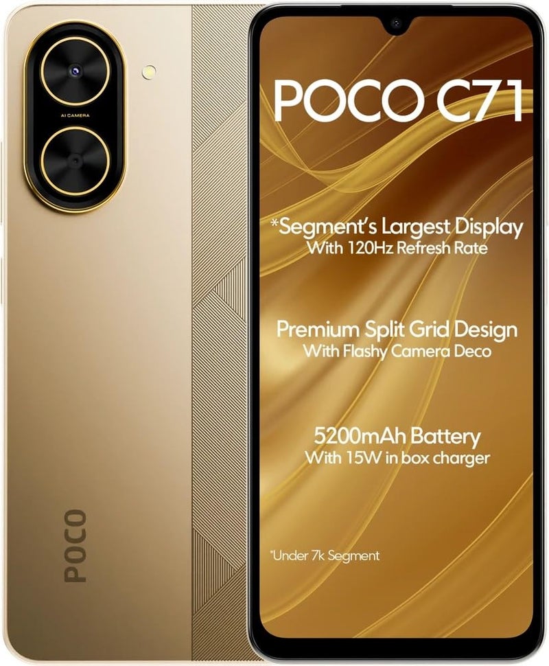 POCO C71, Desert Gold (6GB, 128GB) - Image 2