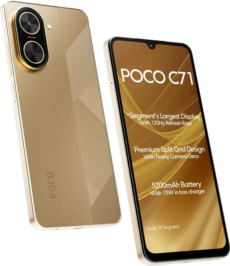 POCO C71, Desert Gold (6GB, 128GB) - Image 1