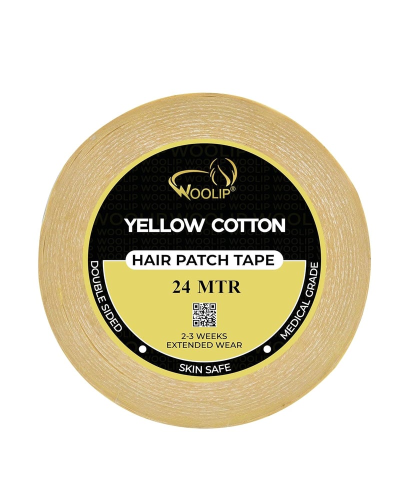 Woolip Blue Cotton Hair Patch Tape For Men – Super Ultra Hold Up To 2-3 Weeks – Waterproof Wig Tape For Men – 1 Inch Cotton Material – Double sided Tape for Hair Patch - 24M - Image 1