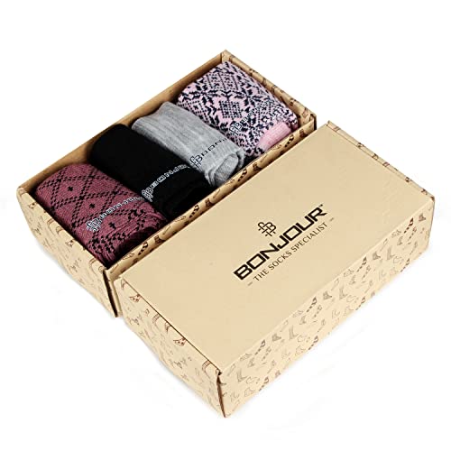 Bonjour Ankle Length Woolen Thumb Socks For Women- Pack of 4 - Image 4