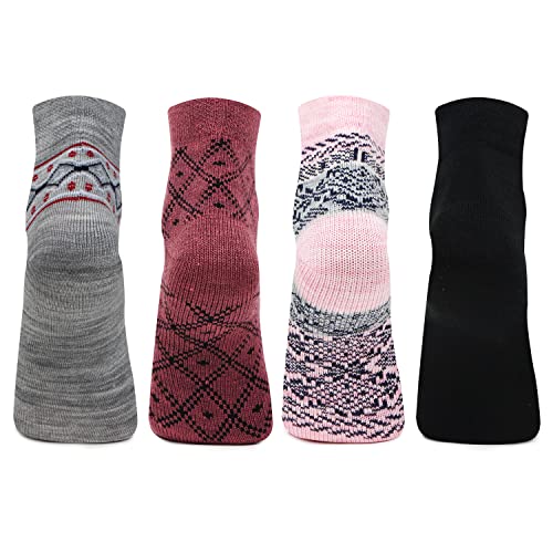 Bonjour Ankle Length Woolen Thumb Socks For Women- Pack of 4 - Image 2