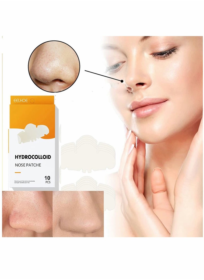 Captaintech - Nose Strip,Pimple Patche,Nose Sticker,Mighty Patch,Zits Strip,Hydrocolloid Patche,for Nose Pore,Zit,and Oil,Dermatologist,Approved Overnight Pore Strips to Absorb Acne Nose Gunk(10 Pcs) - Image 1