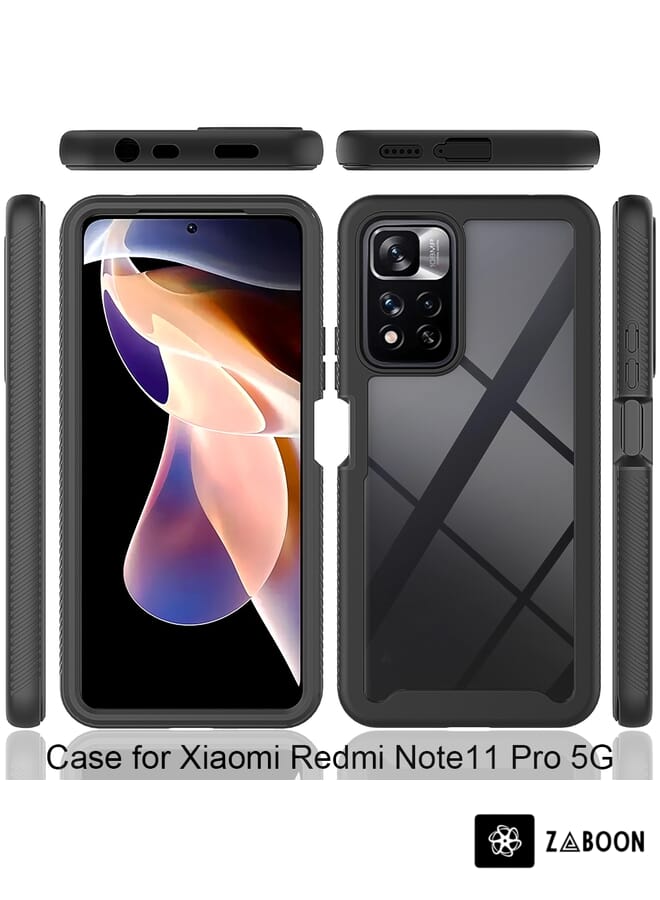 Zaboon Protective Case Cover For Xiaomi Redmi Note 11 Pro+ 5G Global Starry Sky Solid Color Shockproof TPU Clear PC - Image 3