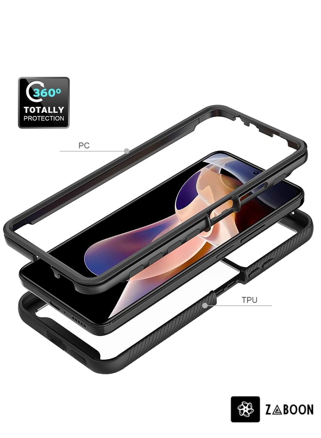 Zaboon Protective Case Cover For Xiaomi Redmi Note 11 Pro+ 5G Global Starry Sky Solid Color Shockproof TPU Clear PC - Image 4