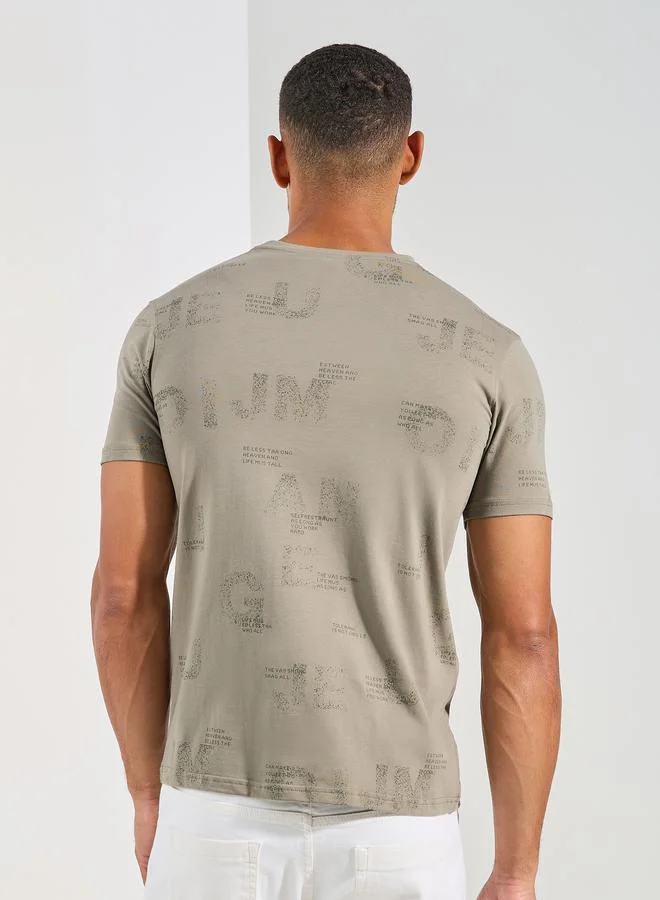 فورت كولينز Graphic Placement Print Crew Neck T-Shirt by Styli