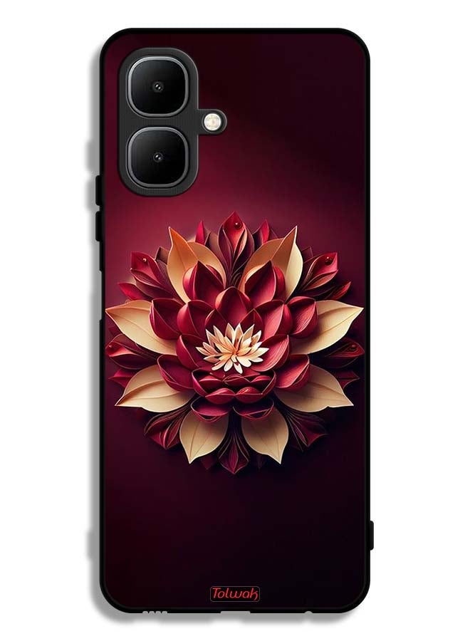 Tolwak Tecno Pop 10 Protective Case Cover Flower Abstract Design