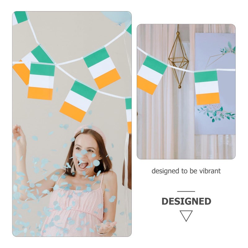 St Patricks Day String Flag Banner 14x21cm 20pcs Outdoor Hanging Bunting Decoration - Image 4