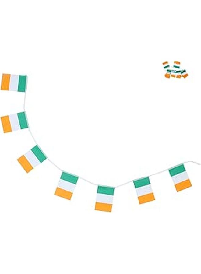 St Patricks Day String Flag Banner 14x21cm 20pcs Outdoor Hanging Bunting Decoration - Image 1
