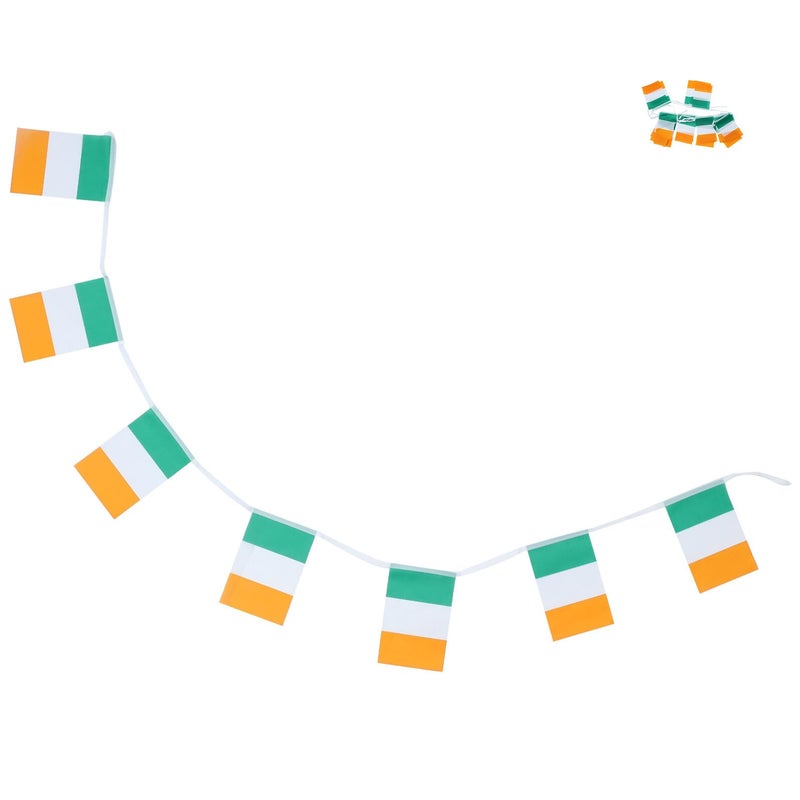 St Patricks Day String Flag Banner 14x21cm 20pcs Outdoor Hanging Bunting Decoration - Image 2