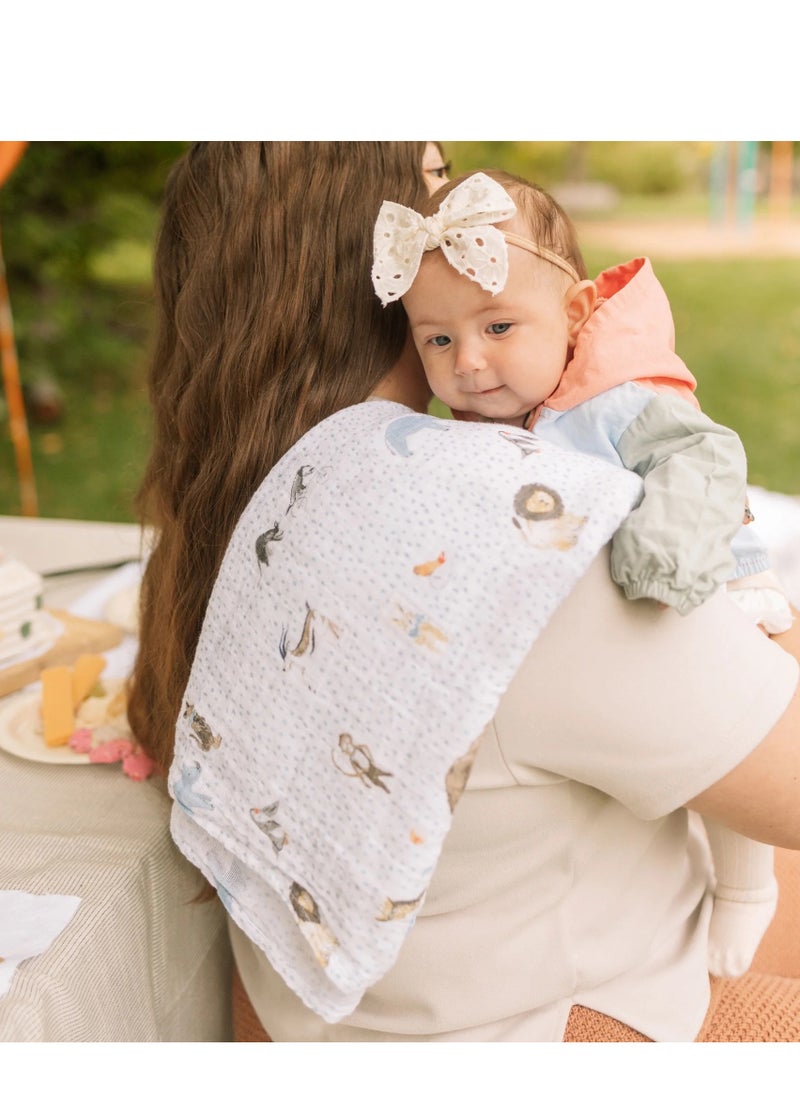 little unicorn - Cotton Swaddle 3 Pack Party Animals - Image 1