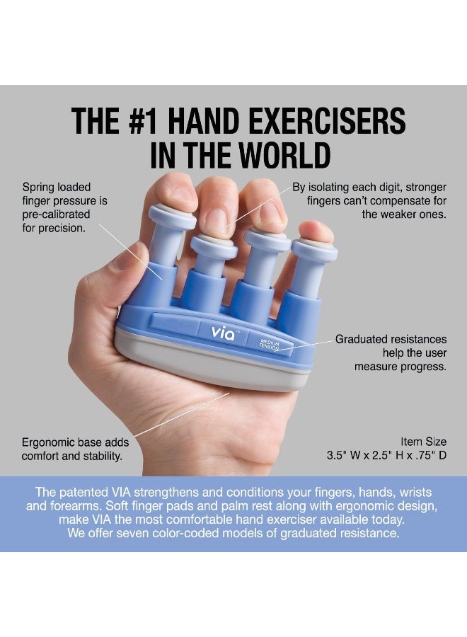 Prohands VIA VM13102 6 lb Medium Tension Hand and Finger Exerciser - Blue - Image 2