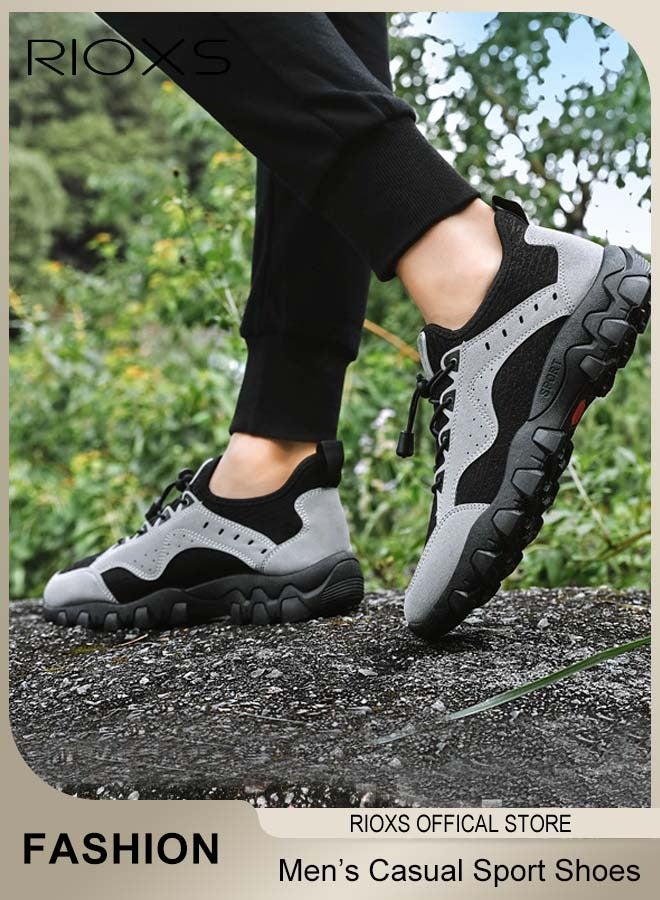 RIOXS Men's Low Top Sneaker, Athletic Casual Hiking Shoes, Lightweight Outdoor Running Shoes, Comfortable Fashion Sneakers For Men, Cushioning Mens Sneaker Tennis Shoes, Sport Shoes For Workout Walking Jogging, Mens Athlesiure Shoes  - Image 1