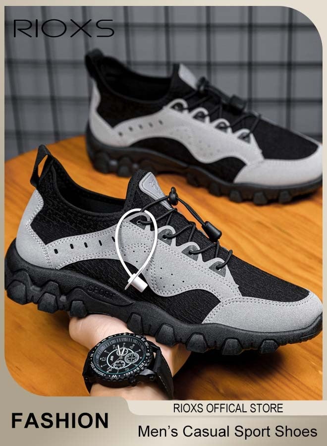 RIOXS Men's Low Top Sneaker, Athletic Casual Hiking Shoes, Lightweight Outdoor Running Shoes, Comfortable Fashion Sneakers For Men, Cushioning Mens Sneaker Tennis Shoes, Sport Shoes For Workout Walking Jogging, Mens Athlesiure Shoes  - Image 2