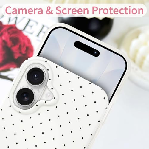Hython for iPhone 17 Case Cute Polka Dot Aesthetic Design Simple Cover 6.3", Thin Slim Anti-Scratch Soft TPU Bumper Shockproof Rubber Protective Phone Cases for Women Girls Girly Boys, White - Image 3