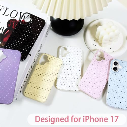 Hython for iPhone 17 Case Cute Polka Dot Aesthetic Design Simple Cover 6.3", Thin Slim Anti-Scratch Soft TPU Bumper Shockproof Rubber Protective Phone Cases for Women Girls Girly Boys, White - Image 5