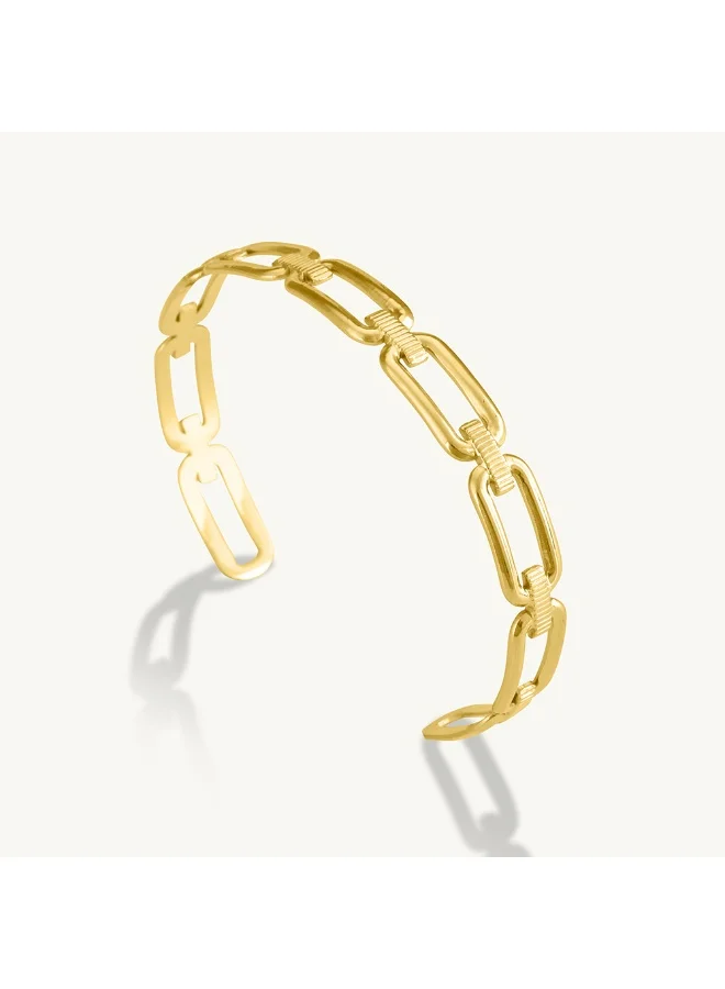 بالموناس PALMONAS 18k Gold Tone Plated Minimalist Gold Link Bracelet
 for Women