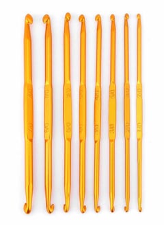 Excefore Crochet Hook Set, 8 Pcs Handle Crochet Hooks Knitting Needle Set, Golden Alumina Double End Crochet Crocheting and Knitting Set Weave Craft DIY Sewing Accessory  - Image 1